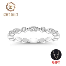 Ювелирное балетное кольцо 0.008Ct Tiara Eternity EF цвет Муассанит 925 пробы Серебряное элегантное обручальное кольцо для женщин ювелирные украшения
