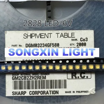 

500PCS LED Backlight High Power LED 0.8W 2828 6V Cool white 45LM GM2BB1ZF2CEM TV Application For Sharp