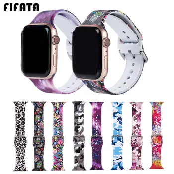 

FIFATA Soft Silicone Replacement Watch Band For 38mm Apple Watch Series 1 2 3 4 5 42mm For Color pattern iWatch Wrist Bracelet
