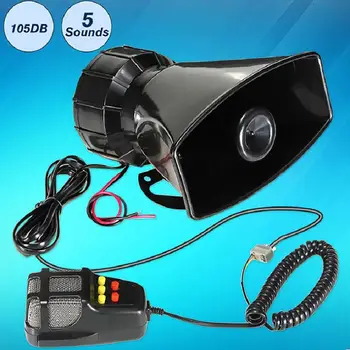

Tone Sound Car Emergency Siren Car Siren Horn Mic PA Speaker System Emergency Amplifier Hooter 12V 100W