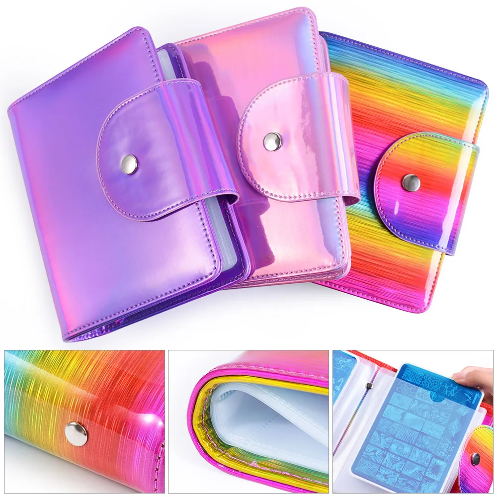 20 Slots Nail Plate Card Bag Nail Art Card Template Nail Stamping Plate Casefolder Manicure Stamp Stencil Holder Tool