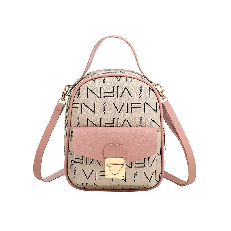 New Casual Allmatch Female Bag Cute Womens Backpack Square Sling Bag Fashion Printed Mini Daypack
