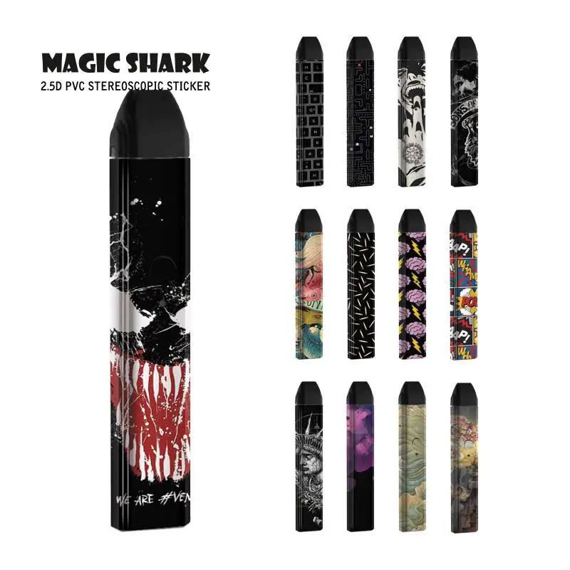 

Magic Shark Venum Keyboard Fish Statue of Liberty Stereo PVC 2.5D Sticker Cover Case Wrap Film for Uwell Caliburn