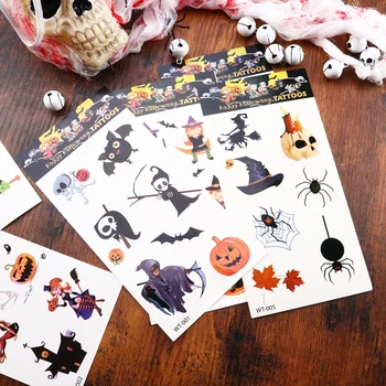 

6 Sheets Tattoo Pastes Halloween Stickers Cartoon Tattoo Stickers Party Favors for Kids Children
