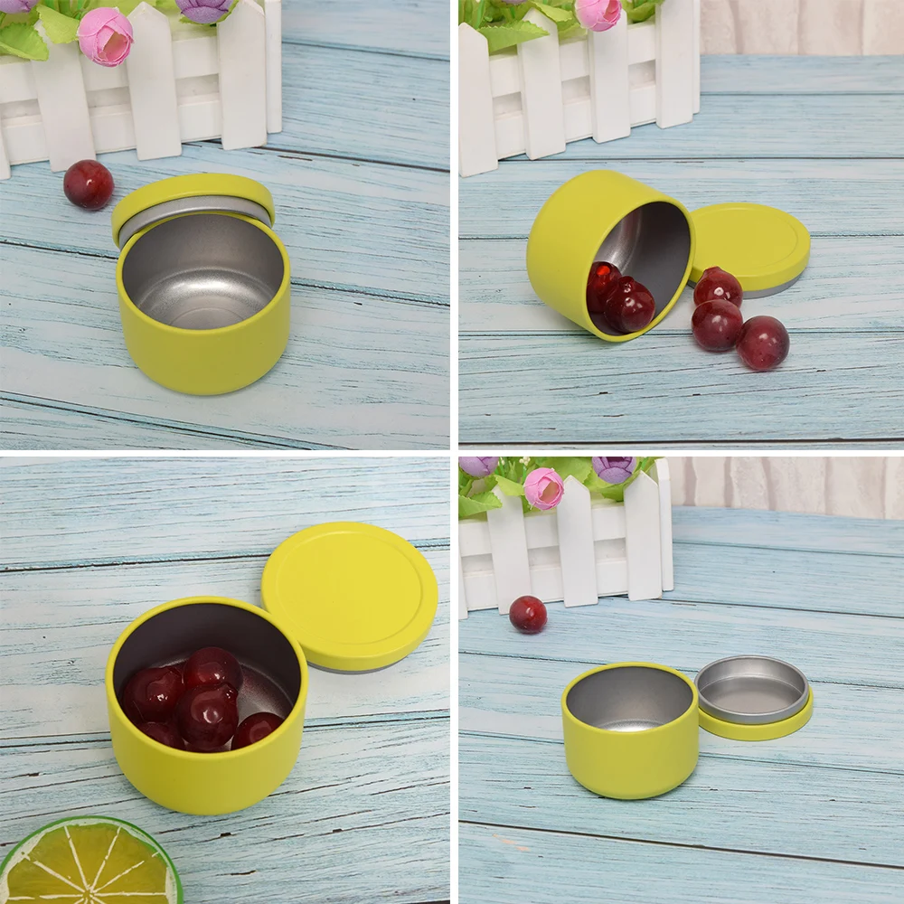 Storage Can 95ML Tea Travel Portable Flower Tea Packaging Sealed Cans Metal Trumpet Creative Black Tea Small Cans Tin Box storage can