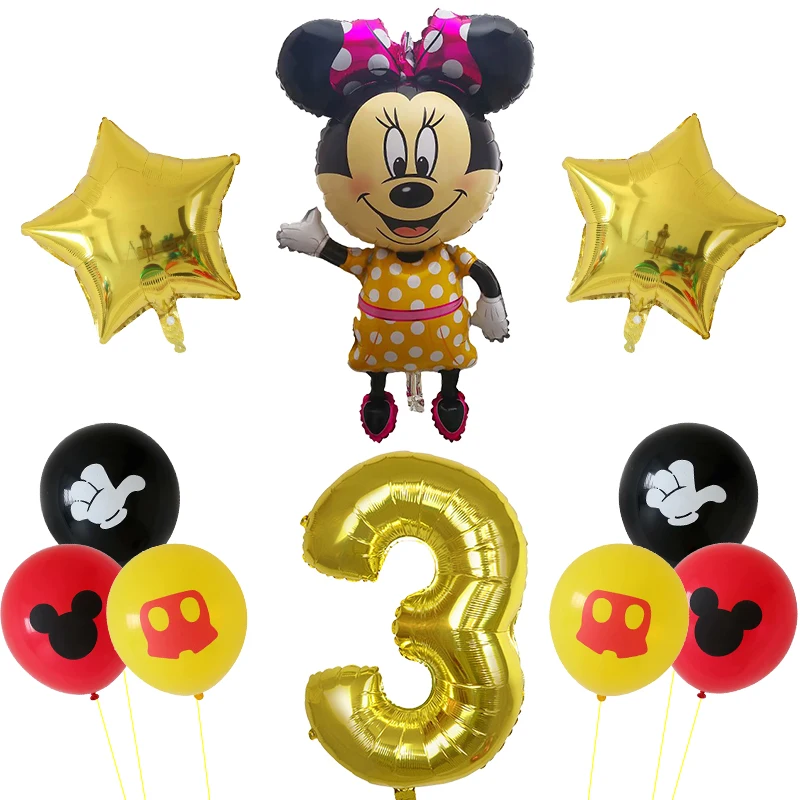 10 шт./компл. 110 см Микки и Минни Маус латексные шары Baby Shower 1st День Рождения Декоративные детские игрушки cumpleaños надувная воздушная