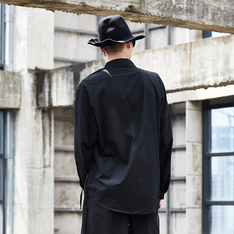 S~ 6XL! На заказ Новая мужская одежда дизайн тренд стилист свободный мужской размер плюс рубашка с длинным рукавом