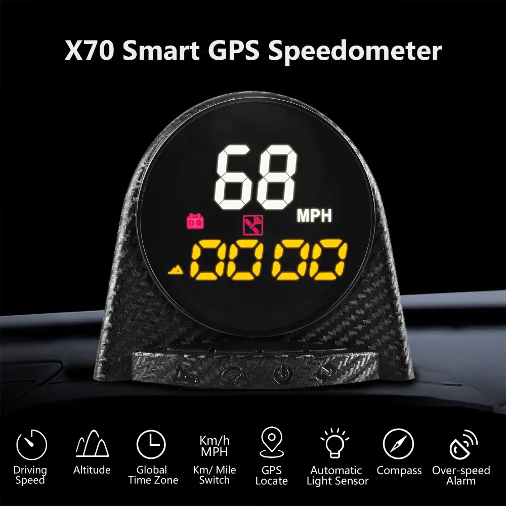 AUTOOL Автомобильный бортовой компьютер gps Speedmeter Hud Дисплей автомобильный проектор Цифровой дисплей компас высоты