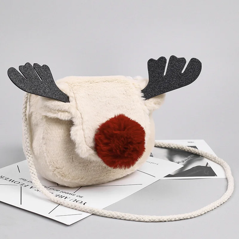 Рождественская плюшевая сумка moose, новинка, сумка через плечо, модная милая сумка на цепочке, одноцветная Сумка-тоут для женщин
