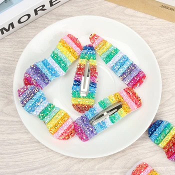 

Resin Girls Rainbow Hairpins European Stylish Hair Clips for Women INS Sweet Barrettes Headband Hair Accessories Set