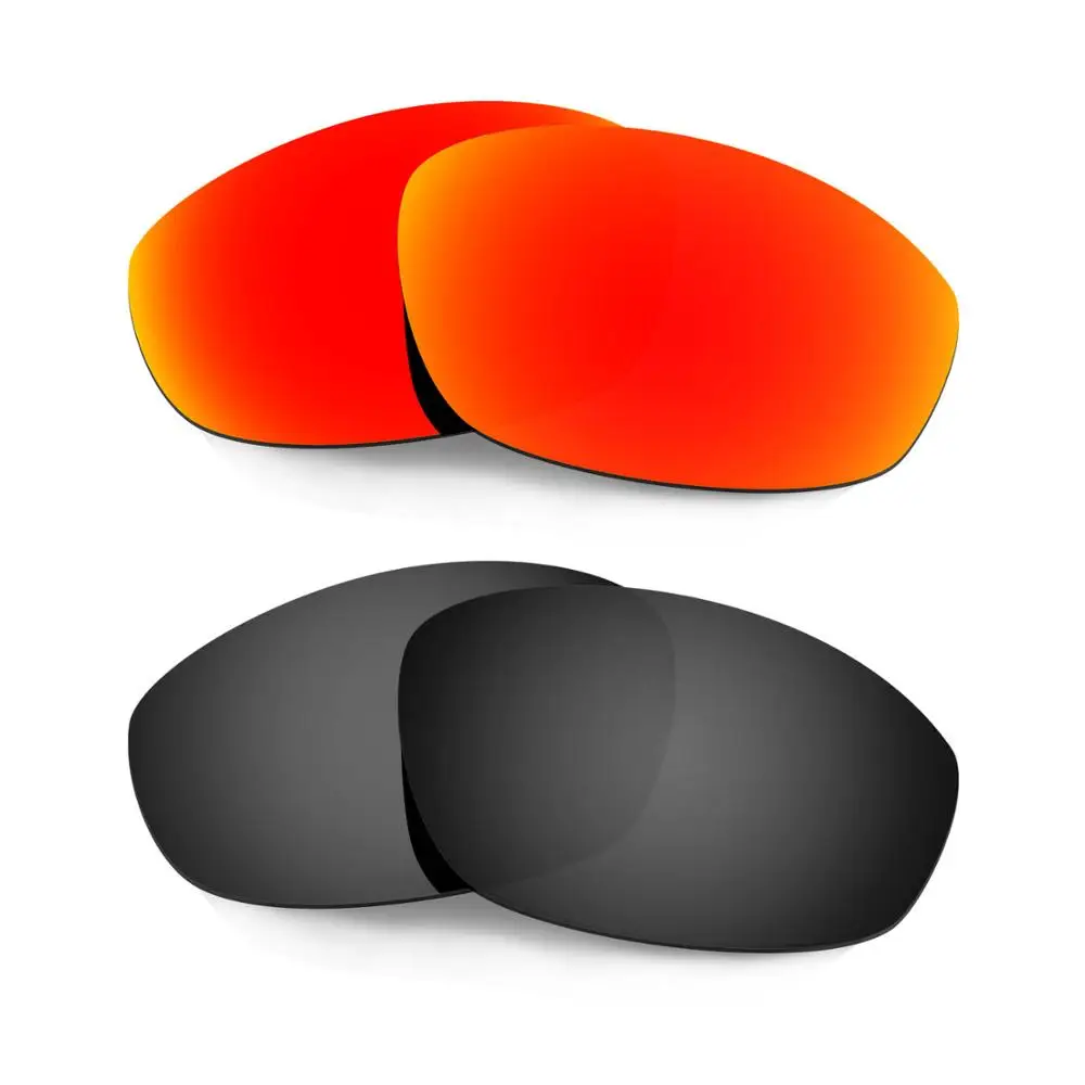 

HKUCO For Whisker Sunglasses Polarized Replacement Lenses 2 Pairs Red & Black