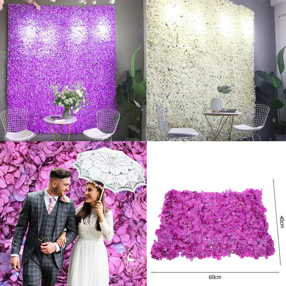 Artificial Fake Flower Hydrangea Wall Panel for Bouquet Wedding Party Home Decor