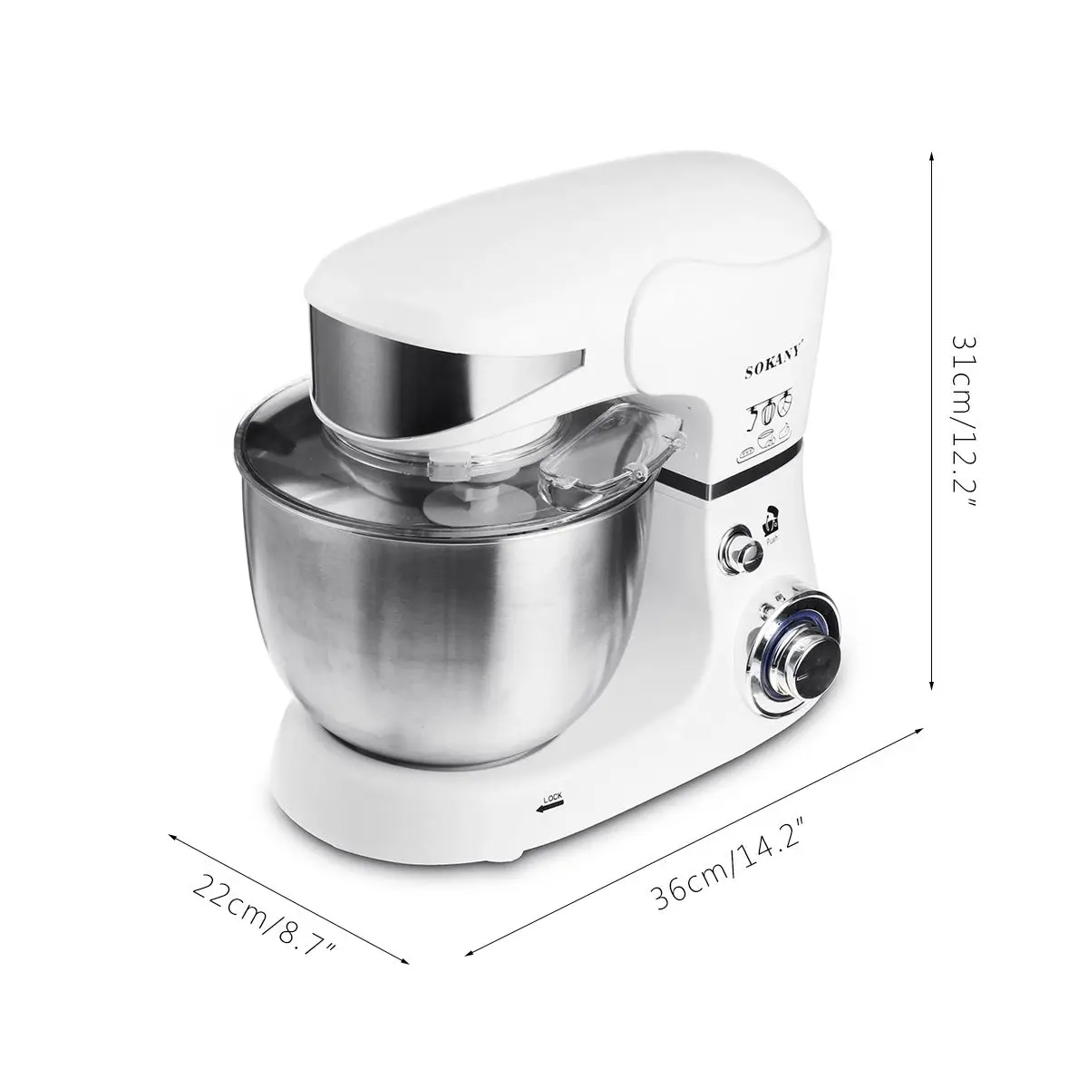 220V Stand Mixer Stainless Steel Bowl 6-speed Kitchen Food Blender Cream Egg Whisk Cake Dough Kneader Bread Mixer Maker