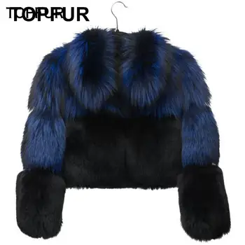 

TOPFUR 2018 Real Fur Coat Women New Arrival Top Quality Fox Fur Slim Luxury Winter Natural Fox Fur Jacket With Fur Collar