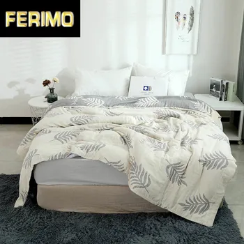 

Summer Quilted Blanket Cotton Air Conditioning Quilt Soft Breathable Blankets Thin Comforter Sofa Cover Bedspread for Double Bed