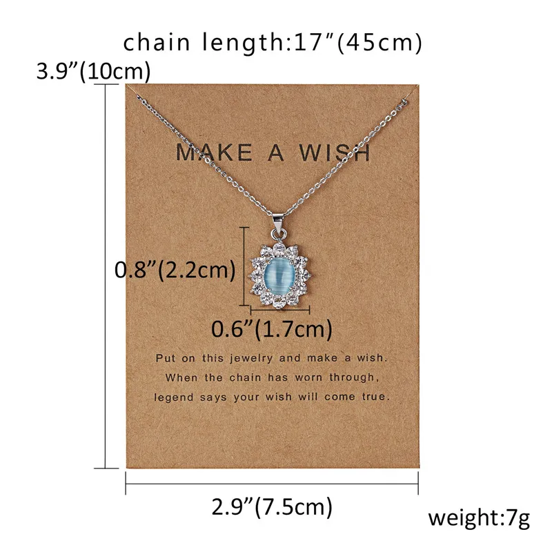 Make a Wish paper модное ожерелье с кулоном из натурального камня для женщин винтажное ожерелье с кулоном в виде дельфина в форме капли воды очаровательное ювелирное изделие в подарок