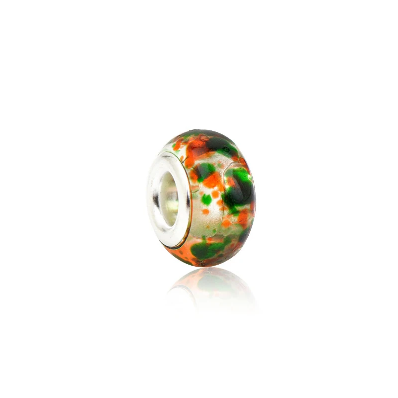 Подходит к оригиналу Pandora очаровательный браслет из бисера для девушек, красочные стеклянные бусины для женщин, подарок для изготовления ювелирных изделий - Цвет: C