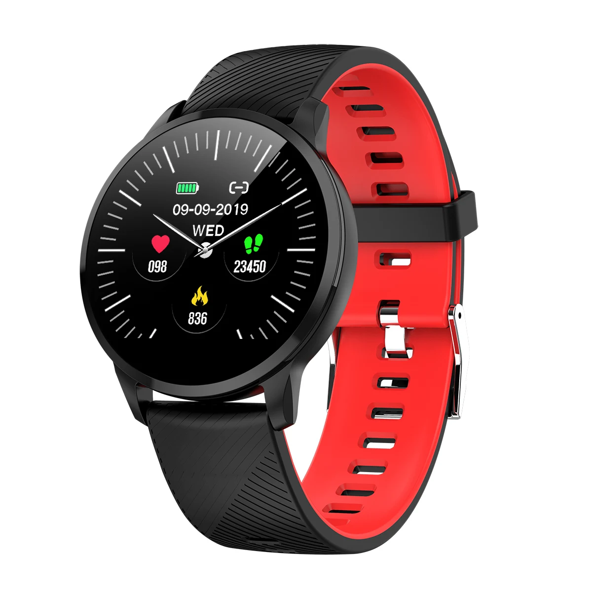 Новинка, Смарт-часы для фитнеса, для женщин, для бега, пульсометр, Bluetooth, шагомер, сенсорный, умные спортивные Смарт-часы для женщин и мужчин - Цвет: silicon red