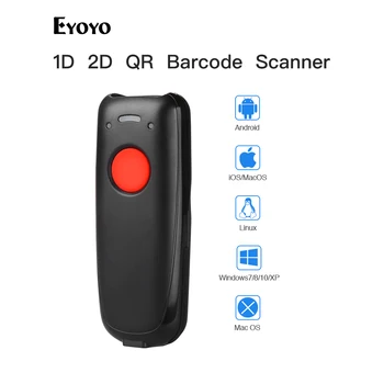 

Eyoyo EY-004A Mini 2D Wireless Barcode Scanner Bluetooth&2.4GHz Wireless&Wired Connection for Tablet PC CCD Bar Code Reader