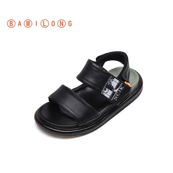 

New Arrival Summer Open Toe Kids Sandals Boys And Girls Slides Children Genuine Leather Beach Sandals Little Kids Shoes Y51