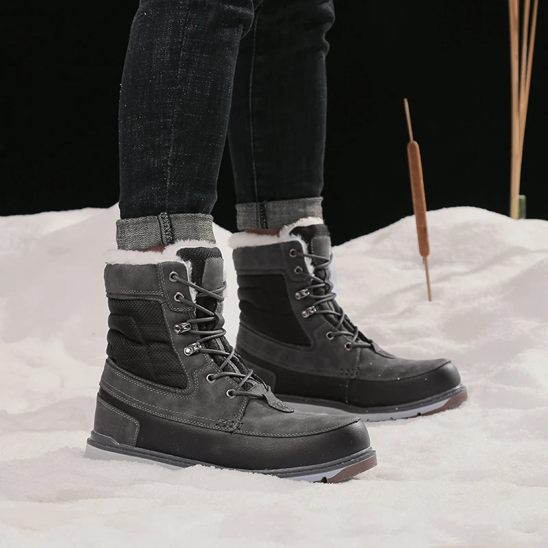 Men Boots Sneakers Snow Boots for Men Thick Plush Winter Shoes Men Waterproof Winter Work Boots Warm Shoes Plus Size 39-46