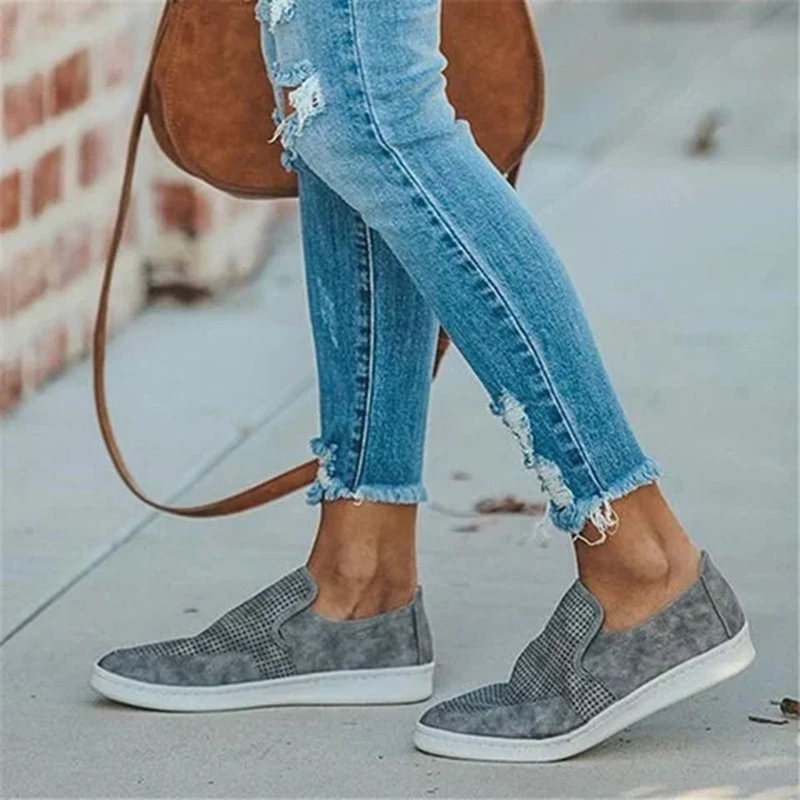 

Dihope 2020 Women Flat Shoes Summer Round Toe Breathable Casual Shoes Ladies Comfort Slip On Loafers Shallow Female Shoes Plus