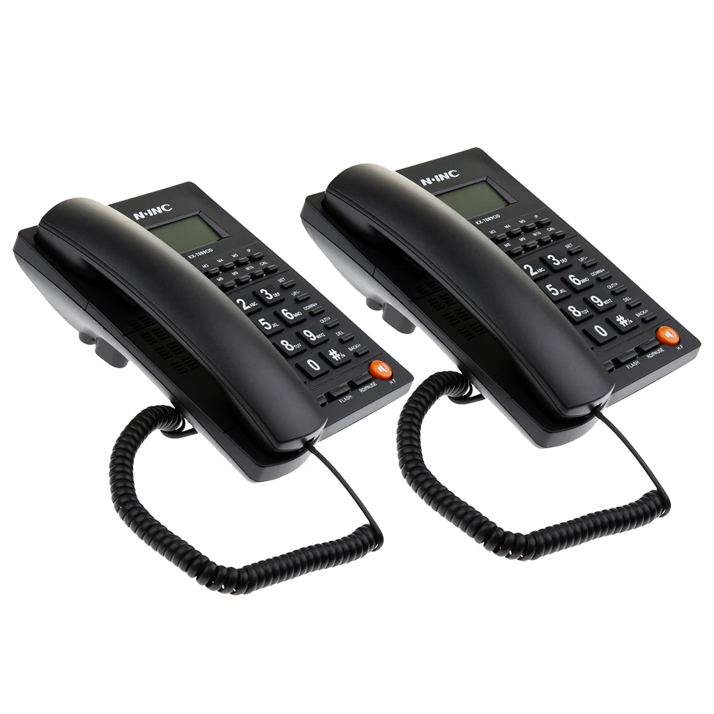 2x стационарный телефон Проводной Домашний офис стол телефон светодиодный дисплей Определитель номера