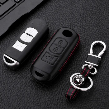

New Gift 4D Car Geunine Leather Key Cover Case Mazda 2 3 6 Atenza Axela CX-5 CX5 CX 5 CX-7 CX-9 2015 2016 2017 2018 3button key