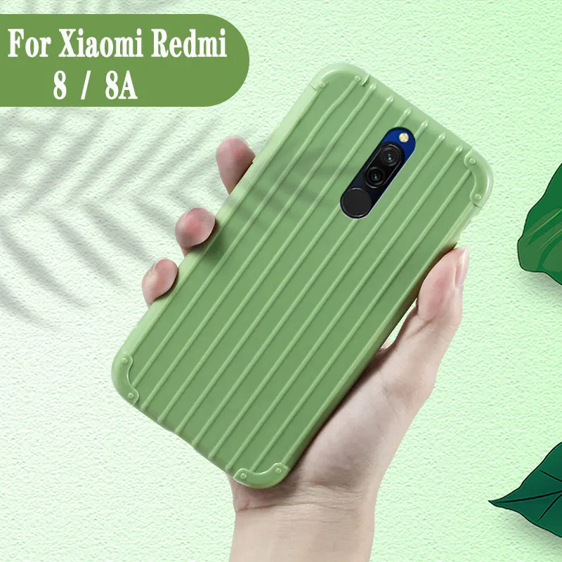 Роскошный чемодан для xiaomi redmi 8a чехол с полной защитой милый багажник из ТПУ