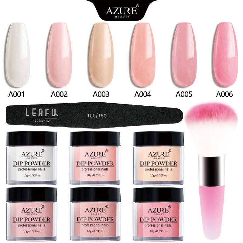 Azure beauty, 8 шт./лот, пудра для погружения, градиентная, блестящая, цветная пудра для ногтей, блестящая пудра, нужен базовый активатор с кистью для ногтей - Цвет: 1