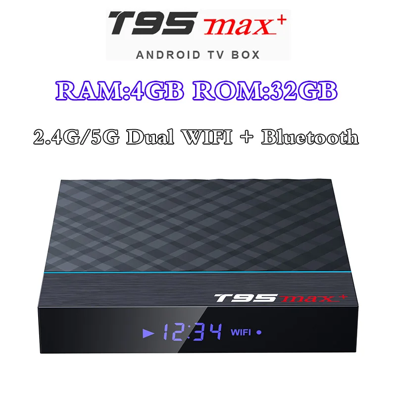 4GB32GB T95 MAX Plus+ Android 9,0 Smart tv BOX Amlogic S905X3 4G ram Wifi телеприставка Поддержка Youtube видео Отт медиаплеер - Цвет: 4GB32GB