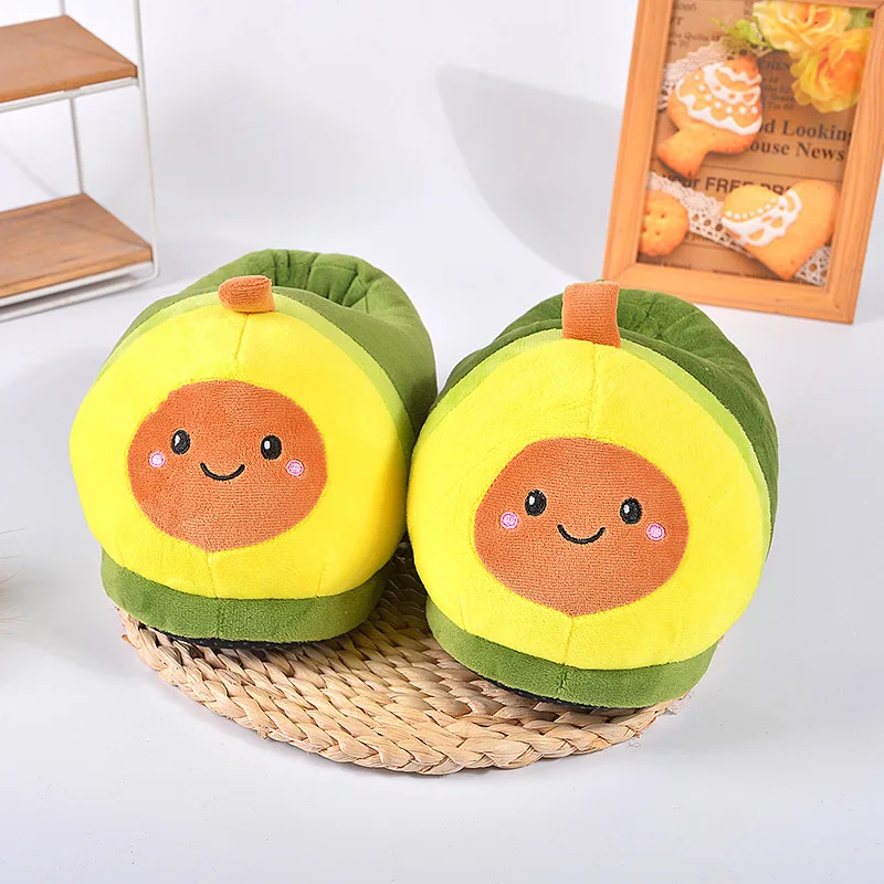 Avocado women Slippers Cute furry Warm Winter Adult Shoes Doll Women Household Products indoor shoes women cotton slippers cute cat slippers ladies platform indoor shoes for women winter slippers home slippers female warm shoes