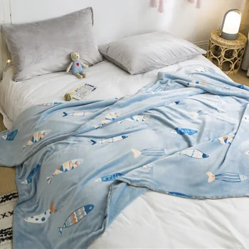 

Summer Short Plush Rotary Screen Children's Blanket Thick Double-Layer Flannel Blanket Nap Blanket Coral Fleece Blanket Casual