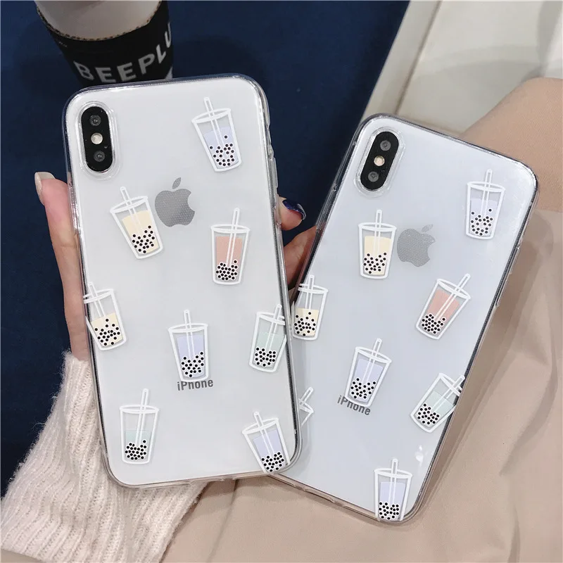 Ins Fresh Popular iphonexs max Прозрачный чехол для телефона iPhone7plus/8/6 полноразмерный мягкий |