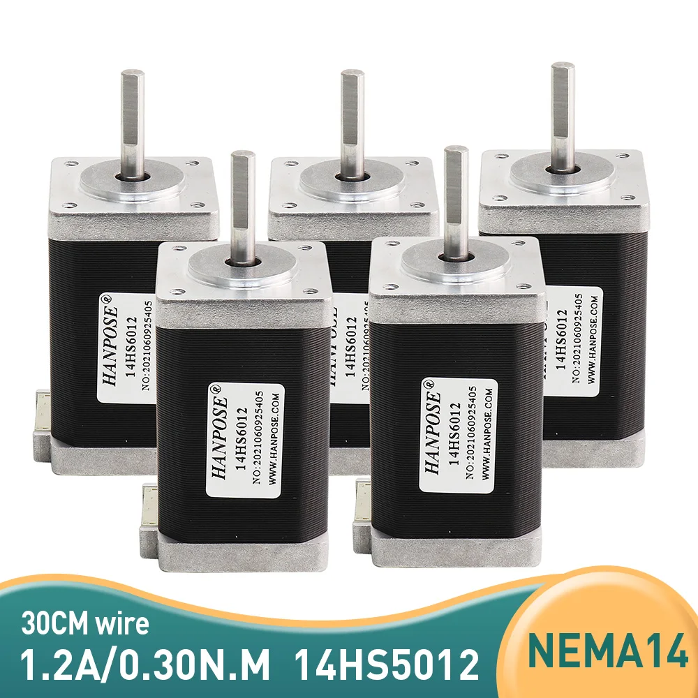 5 шт. 14HS5012 мини-двигатель 4-проводной шаговый двигатель Nema 14 50 мм 1 2a 0 30n. m 35*50 Nema14 для