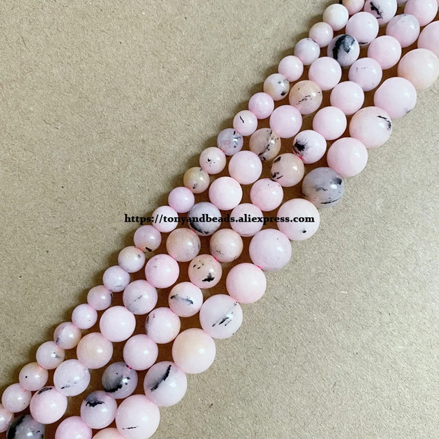 Natural Pink Beads Jewelry Making  Round Pink Natural Stone Beads -  Natural Stone - Aliexpress