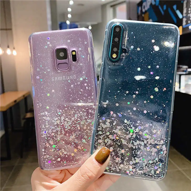 1 Модный Блестящий чистый мягкий чехол с серебряной фольгой для samsung Galaxy J7, премьер-профессионал J4 Plus, S10, S9, S8 Plus, Note 9, 8, S7 Edge - Цвет: 1