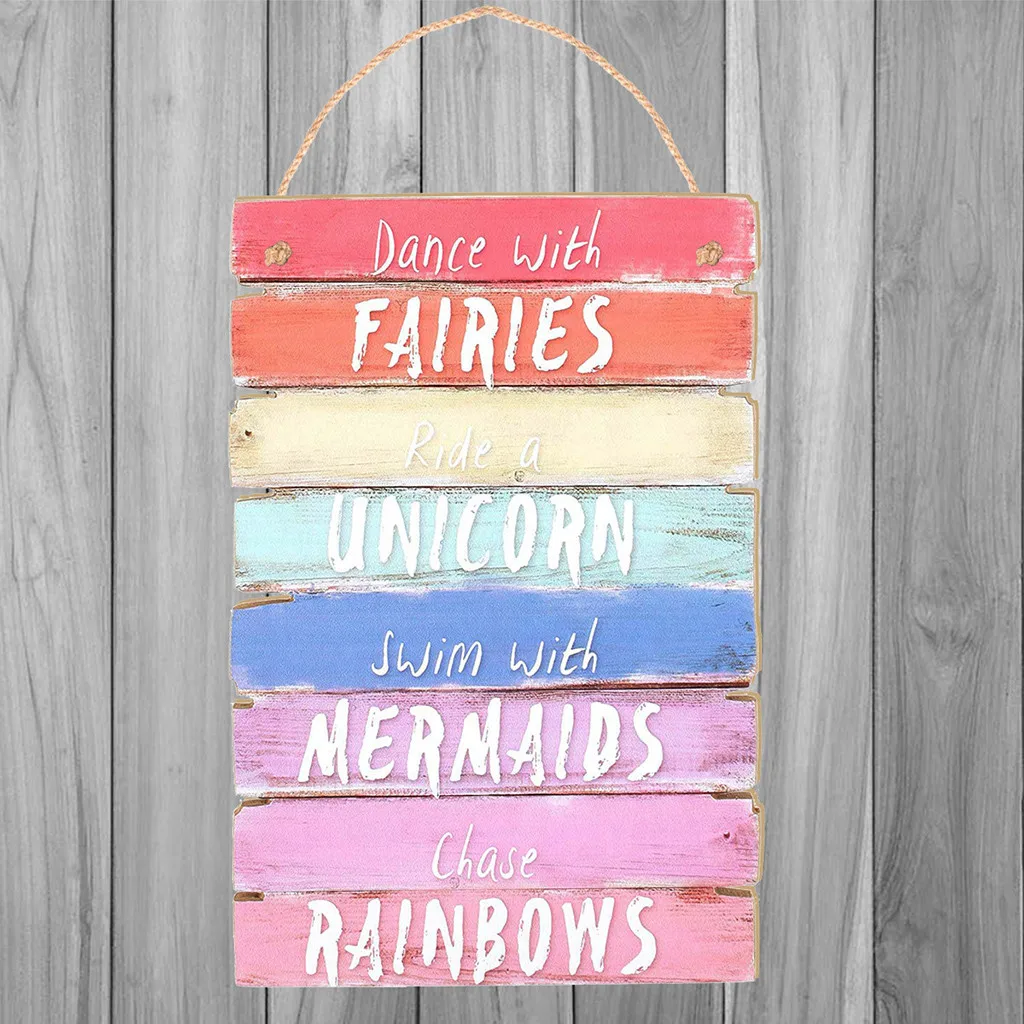 

Decoration Toy Dance With Fairies Plaque Sign Rainbow Coloured & Shabby Wooden Plaque Plaques Signs Gift Decoration #923