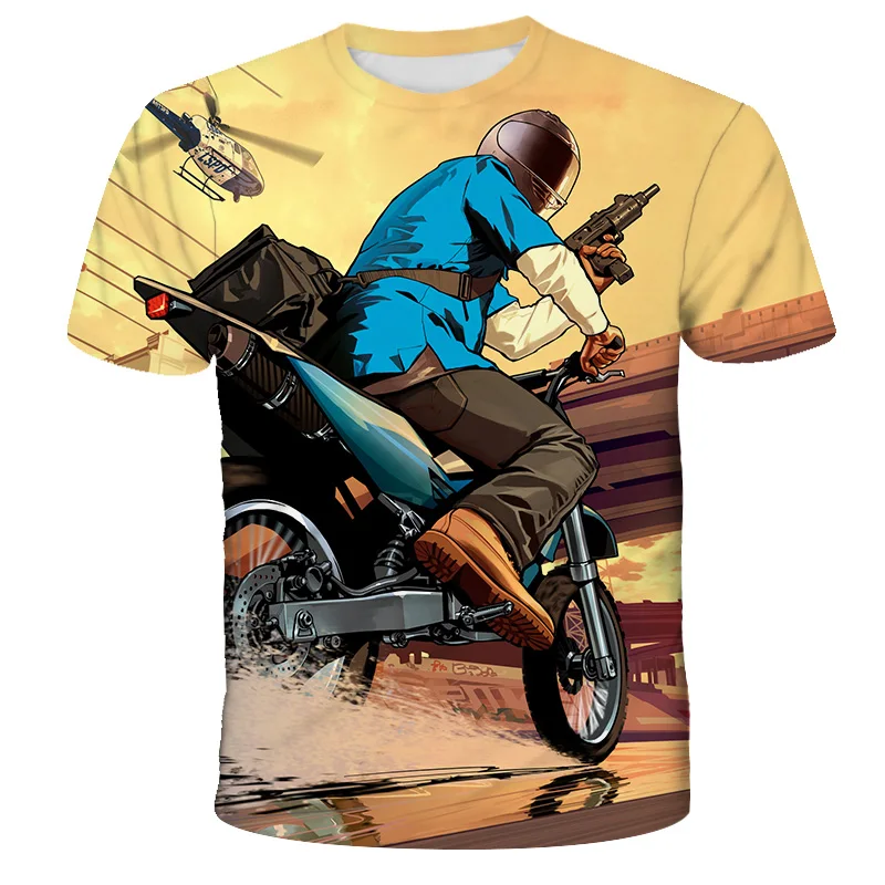 HOT Gta Street RPG Game Boys Girls 3D summer T Shirt Short Sleeve Grand Theft Auto5 Children Tees Kids Clothes | Мать и ребенок