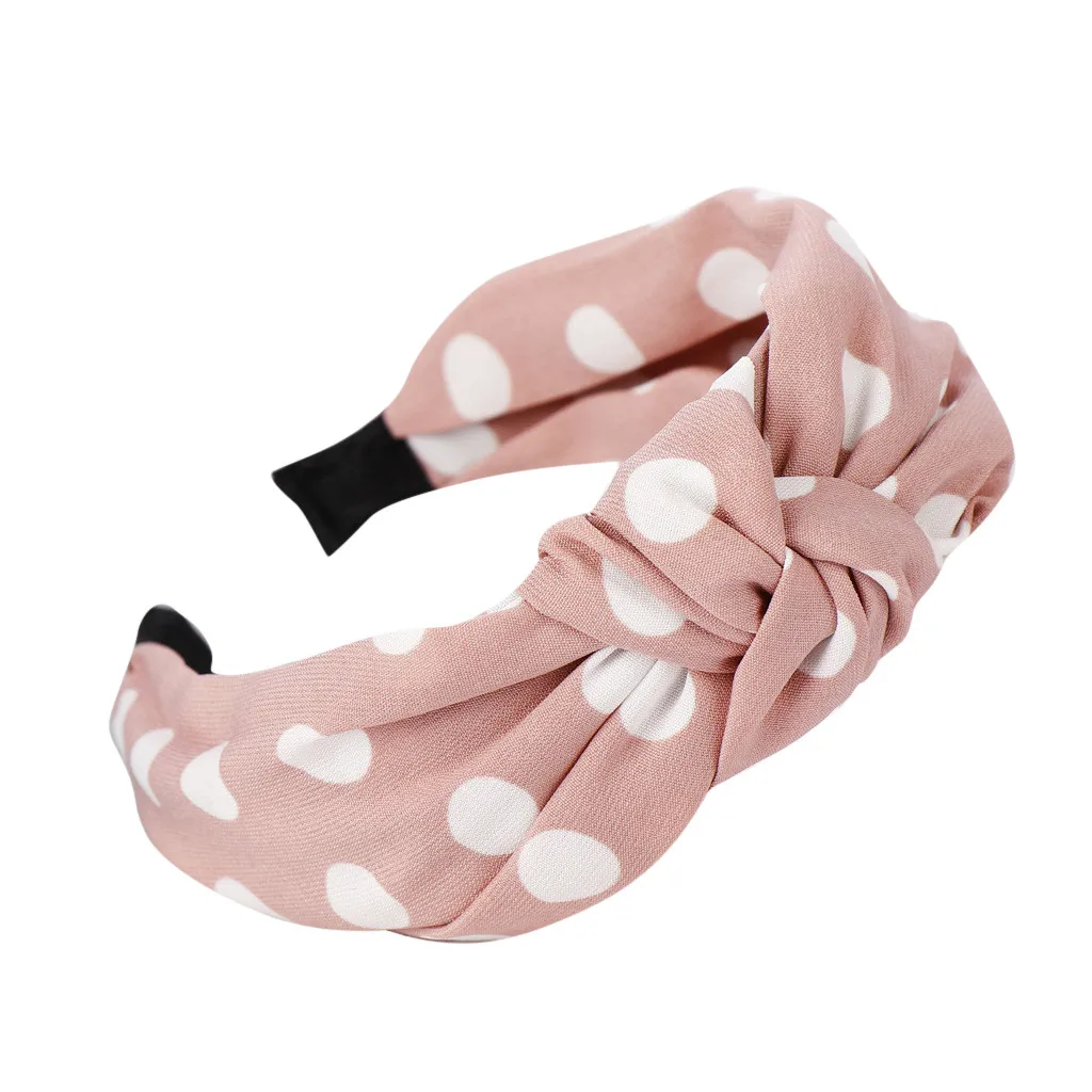 Women Bow Knot Dot Hairband Fashion Wide Side Hair Head Hoop Sweet Girls Hair Headband korean style women bandeau cheveux