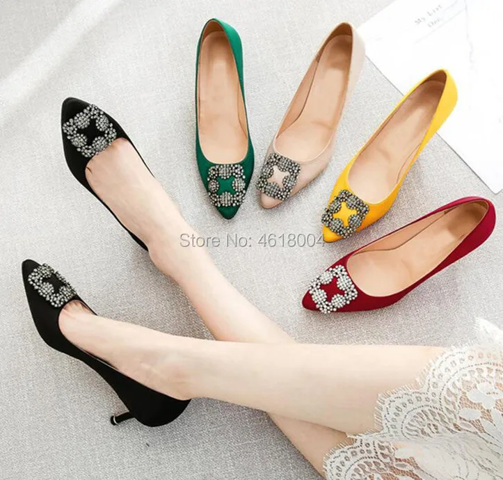 KALMALL scarpe donna Crystal Tacco шелковые бриллианты на высоком каблуке с острым носком свадебные женские вечерние туфли Chaussure Femme