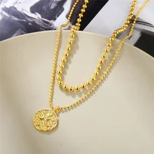 2021 New high quality Double Layer Star Moon Necklace Women Clavicle Chain Fine Jewelry Party Wedding Accessories