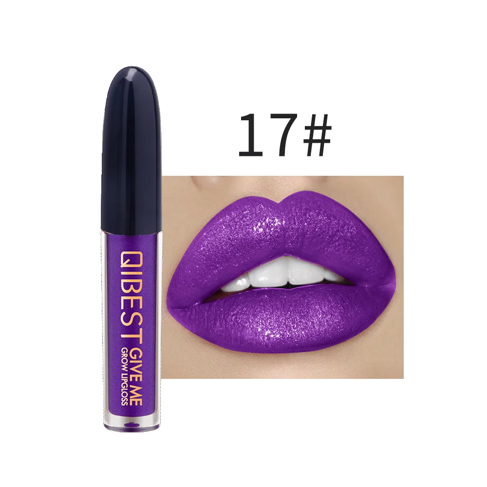 

Qibest Glitter Lip Gloss Liquid Matte Lipgloss Waterproof Red Liquid Lipstick Glitter Shimmer Gloss Long Lasting Make Up