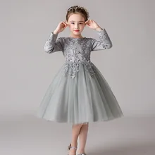 Г. Осень-зима, стиль, торжественное платье для мальчиков платье для выступлений в европейском и американском стиле для девочек платье принцессы с длинными рукавами для девочек