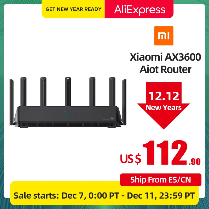 Original Xiaomi AX3600 AIoT Router Wifi 6 5G External Signal Amplifier Dual-Band 2976Mbs WPA3  Security Encryption Mesh New