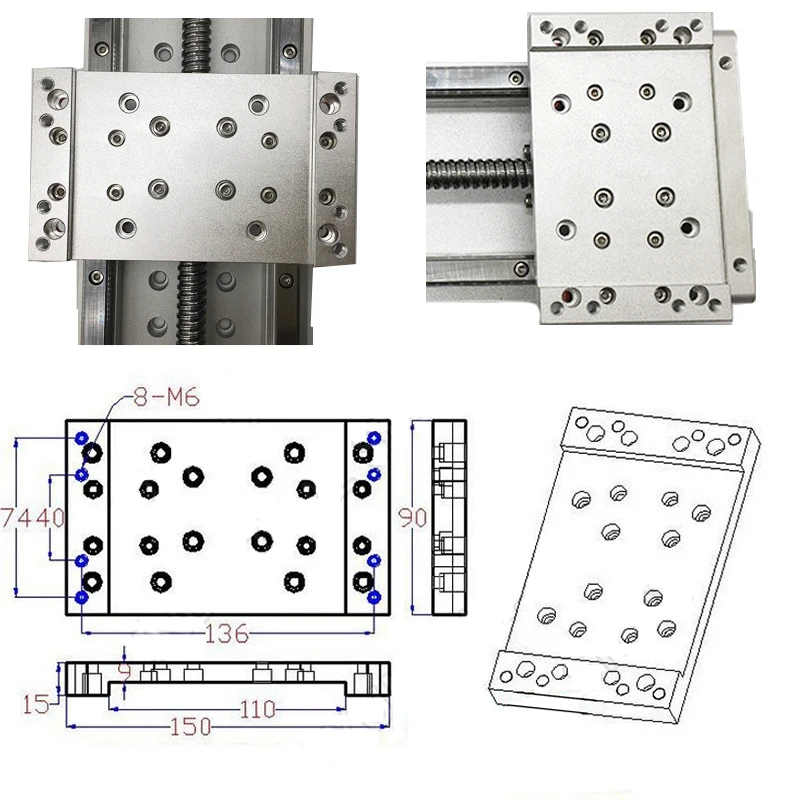 12 &quot300 мм ход XYZ Axis Cross электрическая скользящая линейная сцена SFU1605 шариковый