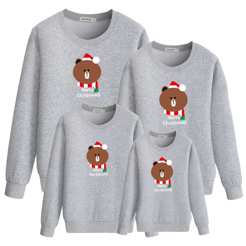 MVUPP Рождественская Толстовка Семейные комплекты с медведем одежда для мамы и дочки, папы и сына футболка для мамы и меня - Цвет: color 6