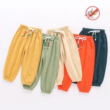 Детская одежда; стиль; детские брюки; коллекция года; сезон весна-лето; Детские повседневные брюки из чистого хлопка и льна; летняя тонкая одежда для малышей