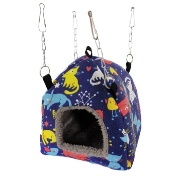 

Winter Parrot Hamster Cotton Nest Warm Sleeping Bag Small Pets Thickening Hanging Hammock With Fleece Inner