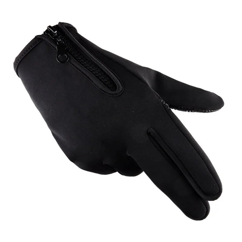 Черный waterproof hiking ski gloves Unisex Touchscreen Winter Thermal Warm Bicycle Outdoor Hiking Motorcycle Gloves Sports Full Finger - Цвет: Черный